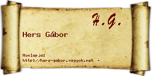 Hers Gábor névjegykártya